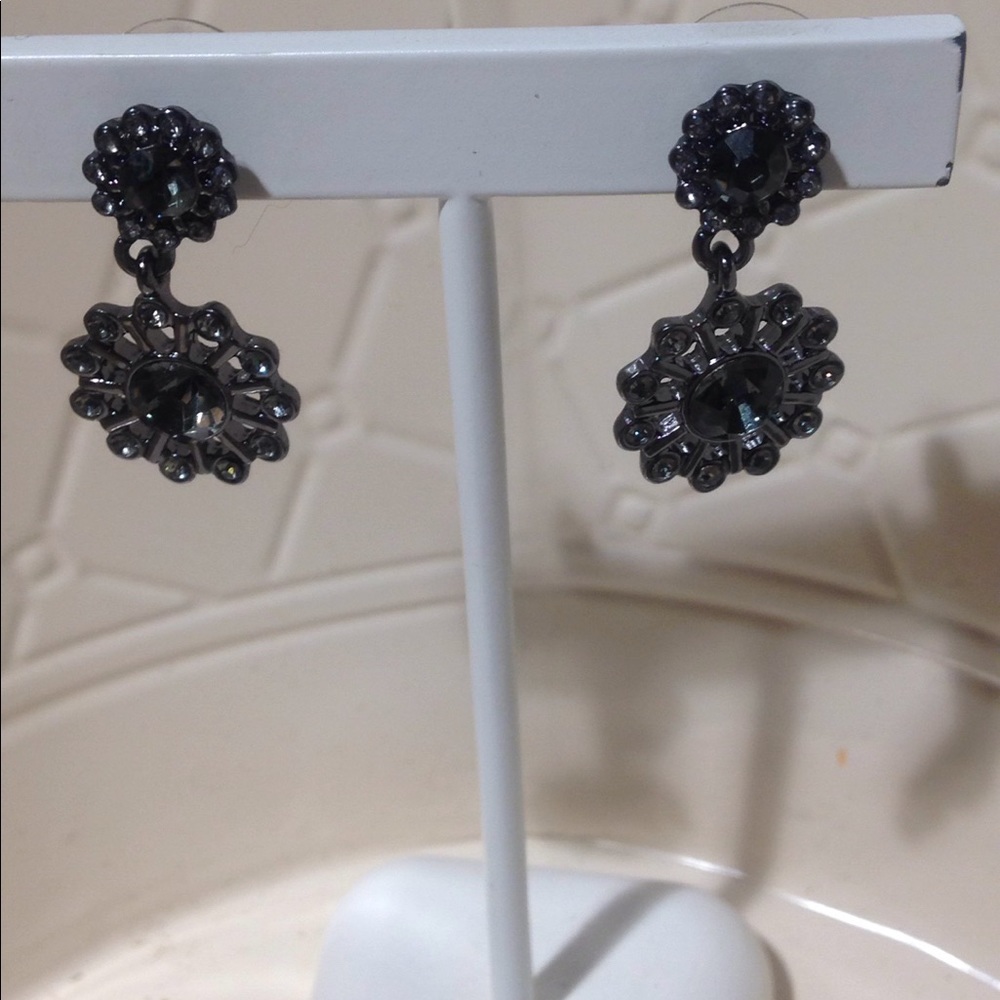 Black Rhinestone Statement Earrings
